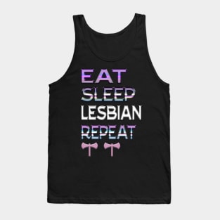 Eat sleep lesbian repeat Tank Top